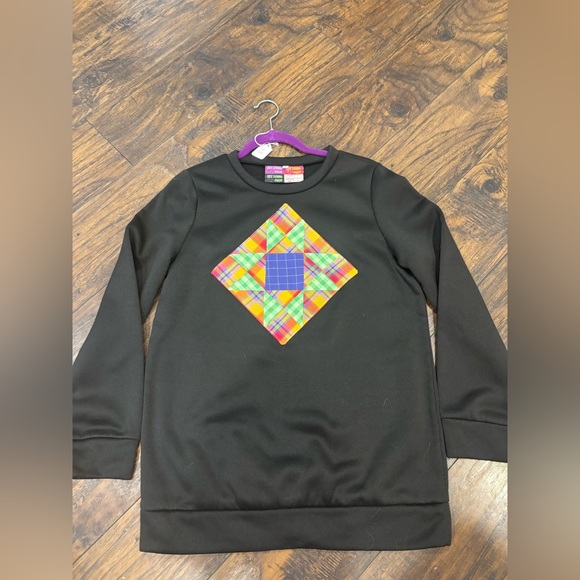Other - Black Sweater with Colorful Plaid Design
